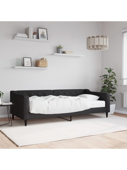 Válenda s matrací černá 90 x 200 cm textil
