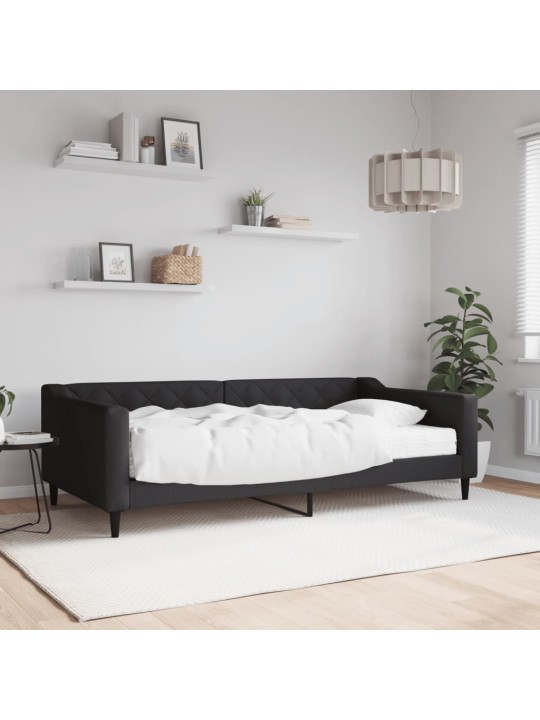 Válenda s matrací černá 100 x 200 cm textil