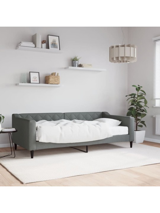 Válenda s matrací tmavě šedá 90 x 190 cm textil