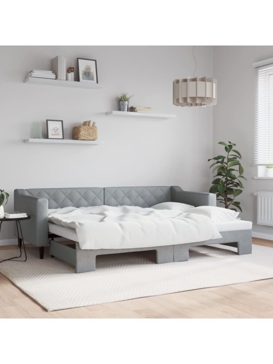 Válenda s přistýlkou světle šedá 80 x 200 cm textil