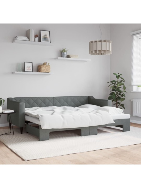 Válenda s přistýlkou tmavě šedá 80 x 200 cm textil