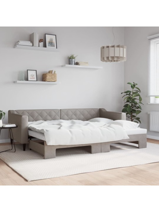 Válenda s přistýlkou taupe 80 x 200 cm textil
