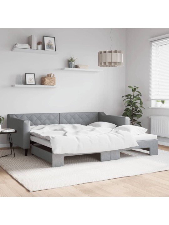 Válenda s přistýlkou světle šedá 100 x 200 cm textil