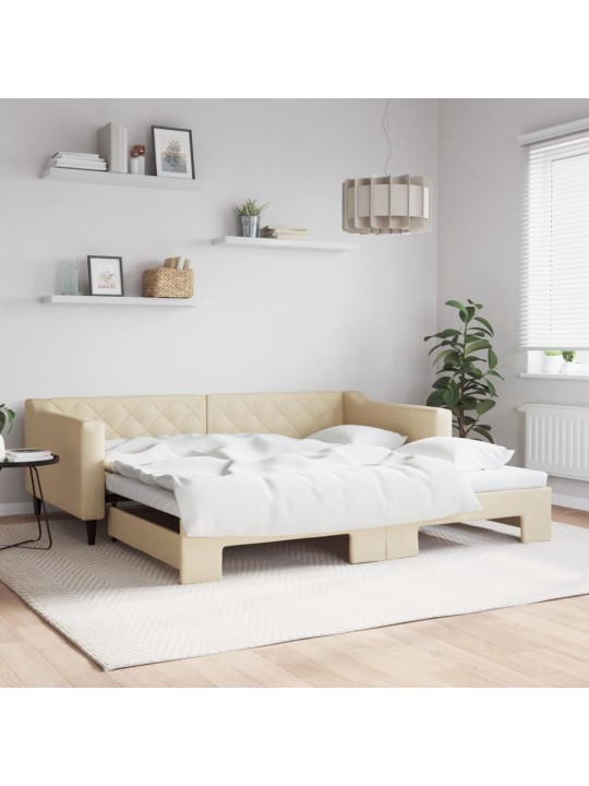 Válenda s přistýlkou krémová 100 x 200 cm textil