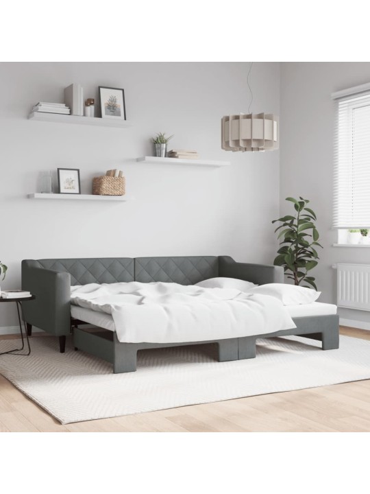 Válenda s přistýlkou tmavě šedá 90 x 190 cm textil