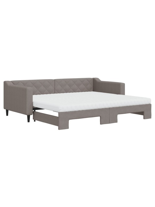 Válenda s přistýlkou a matracemi taupe 90 x 200 cm textil