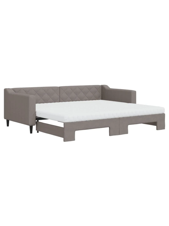 Válenda s přistýlkou a matracemi taupe 90 x 200 cm textil