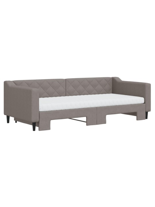 Válenda s přistýlkou a matracemi taupe 90 x 200 cm textil