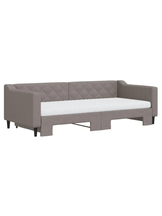 Válenda s přistýlkou a matracemi taupe 90 x 200 cm textil