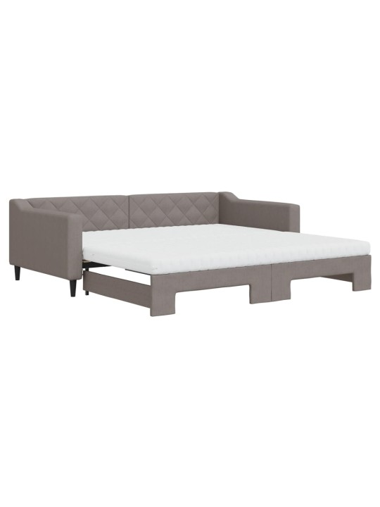 Válenda s přistýlkou a matracemi taupe 100 x 200 cm textil