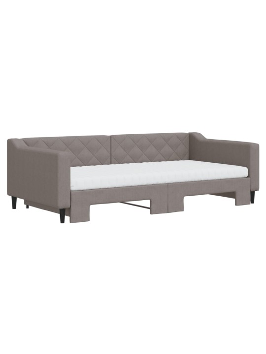 Válenda s přistýlkou a matracemi taupe 100 x 200 cm textil