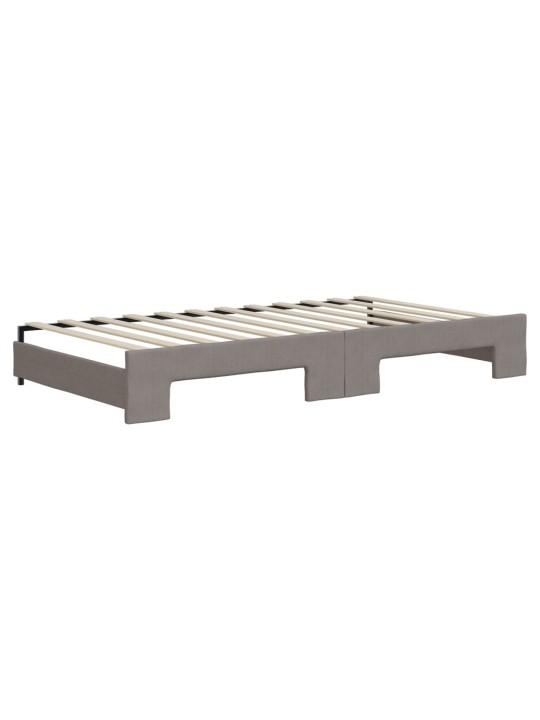 Válenda s přistýlkou a matracemi taupe 100 x 200 cm textil