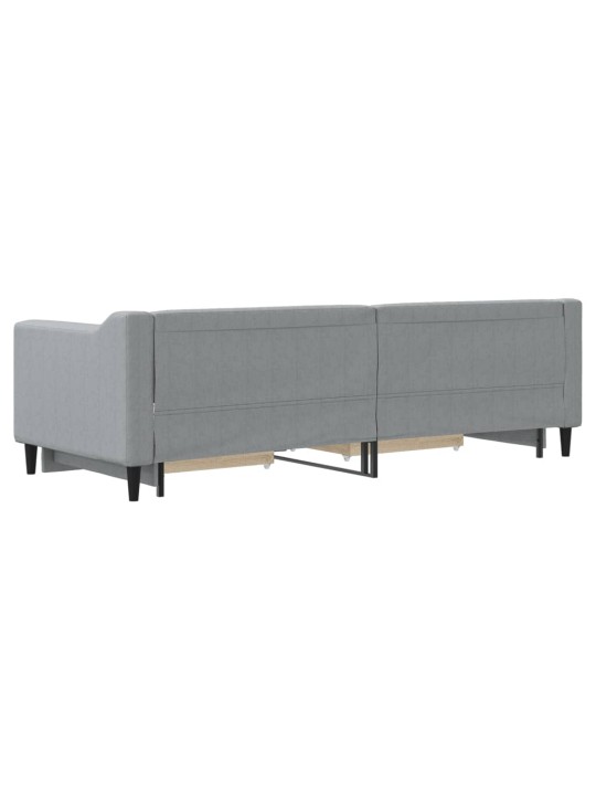 Válenda s přistýlkou a zásuvkami světle šedá 80 x 200 cm textil