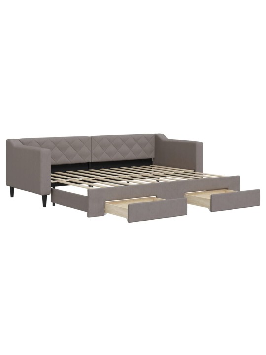 Válenda s přistýlkou a zásuvkami taupe 80 x 200 cm textil