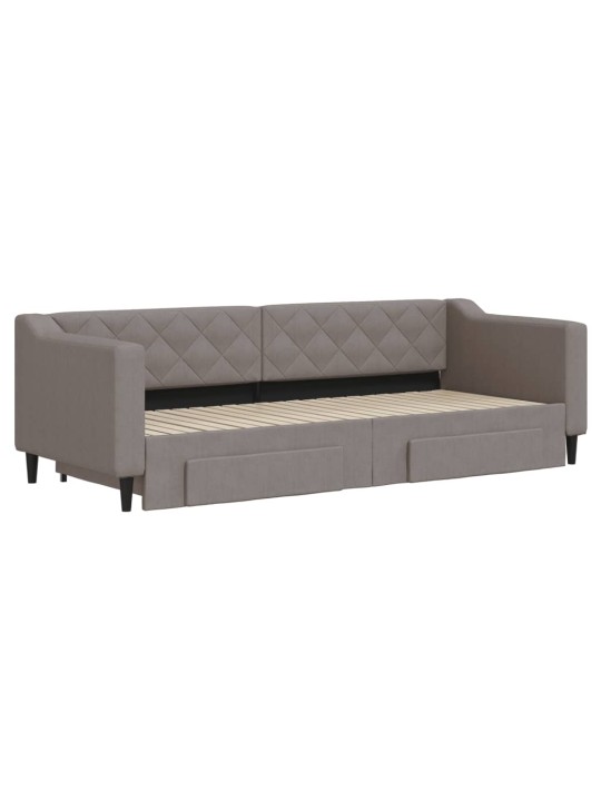 Válenda s přistýlkou a zásuvkami taupe 80 x 200 cm textil