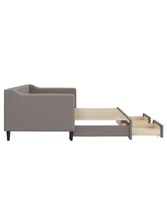 Válenda s přistýlkou a zásuvkami taupe 80 x 200 cm textil