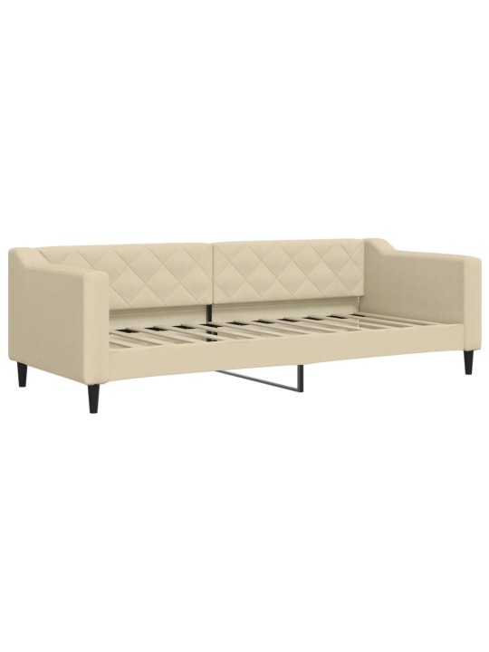 Válenda s přistýlkou a zásuvkami krémová 80 x 200 cm textil