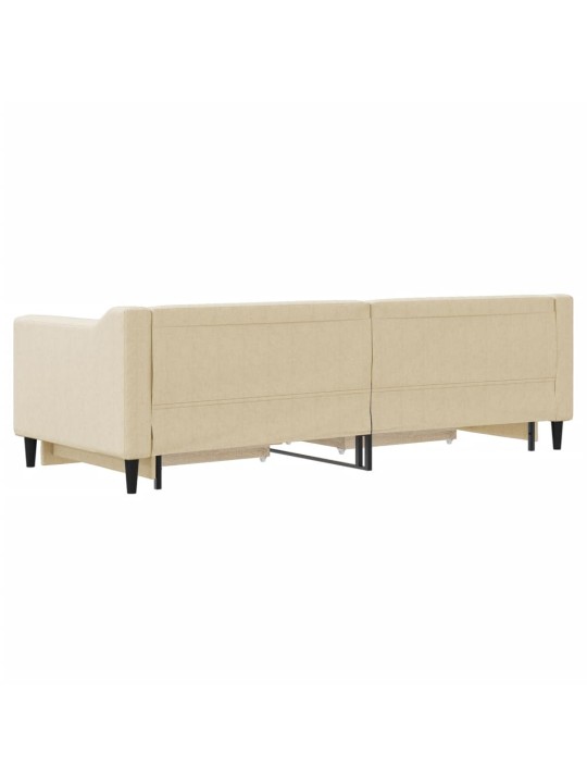 Válenda s přistýlkou a zásuvkami krémová 80 x 200 cm textil