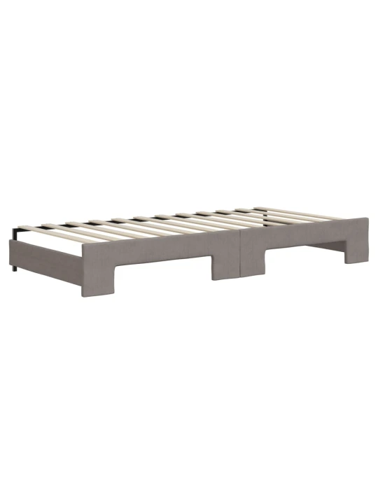 Válenda s přistýlkou a zásuvkami taupe 90 x 200 cm textil