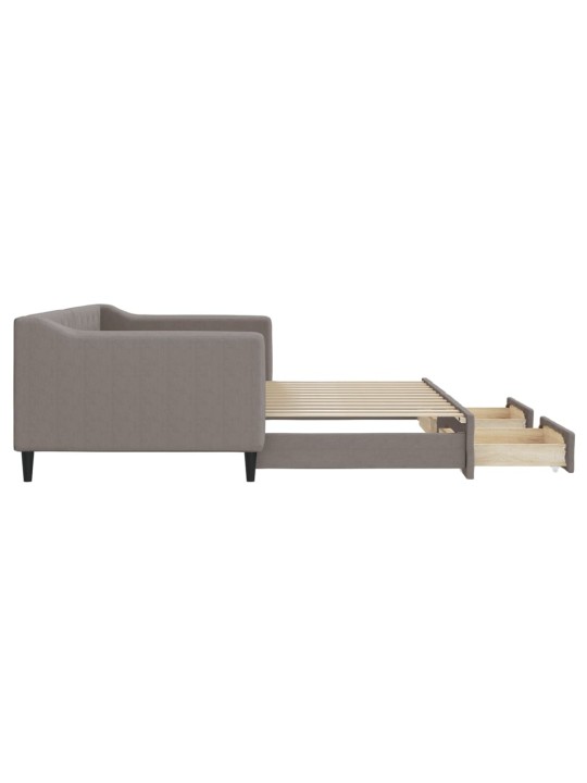 Válenda s přistýlkou a zásuvkami taupe 90 x 200 cm textil
