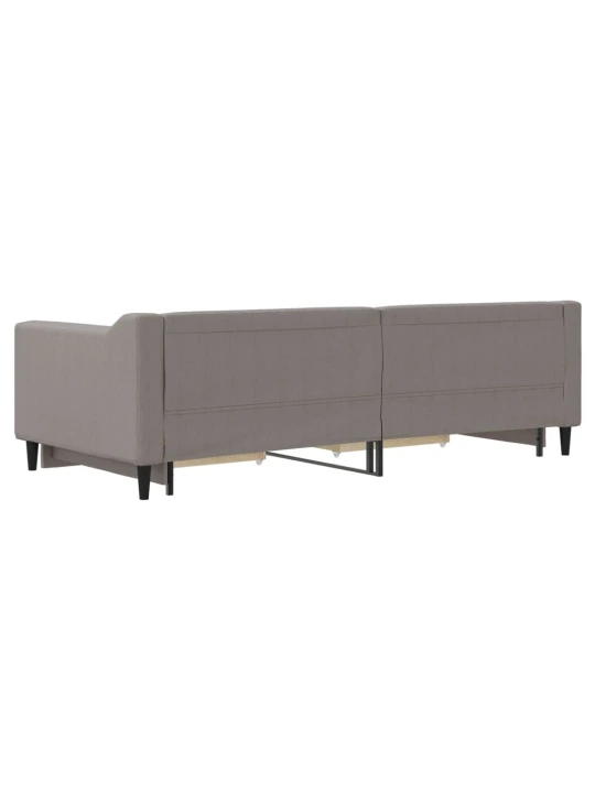 Válenda s přistýlkou a zásuvkami taupe 90 x 200 cm textil