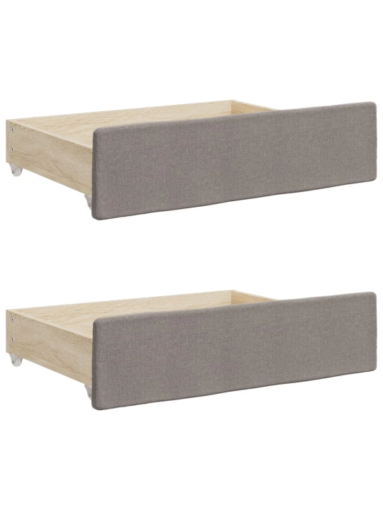Válenda s přistýlkou a zásuvkami taupe 90 x 200 cm textil