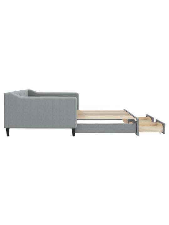 Válenda s přistýlkou a zásuvkami světle šedá 100x200 cm textil
