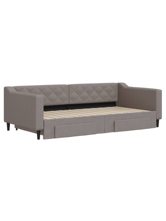 Válenda s přistýlkou a zásuvkami taupe 100 x 200 cm textil