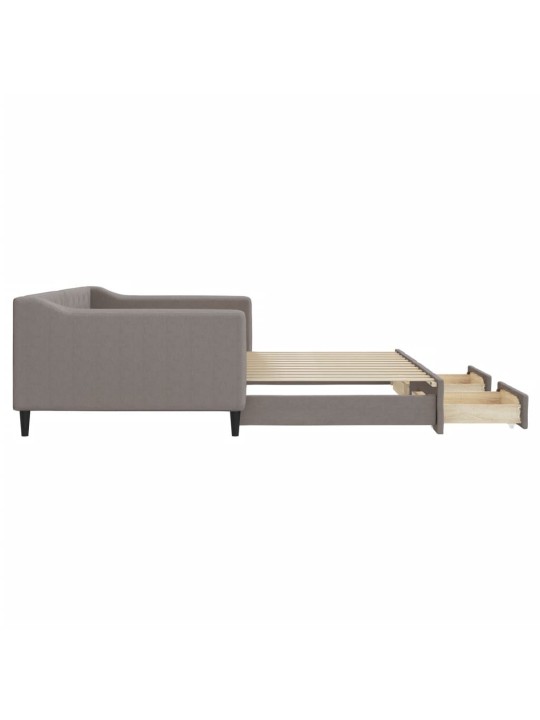 Válenda s přistýlkou a zásuvkami taupe 100 x 200 cm textil