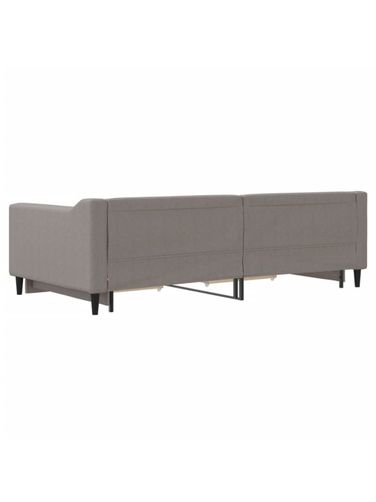 Válenda s přistýlkou a zásuvkami taupe 100 x 200 cm textil