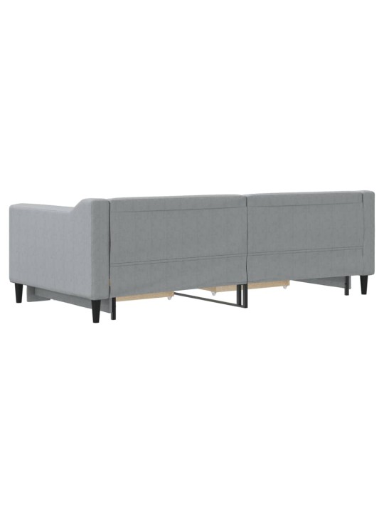 Válenda s přistýlkou a zásuvkami světle šedá 90 x 190 cm textil