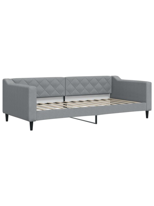 Válenda s přistýlkou a zásuvkami světle šedá 90 x 200 cm textil