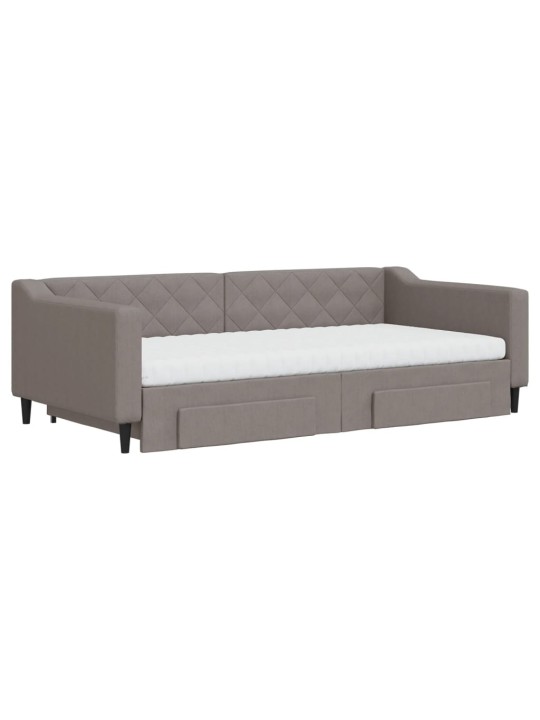 Válenda s přistýlkou a zásuvkami taupe 100 x 200 cm textil