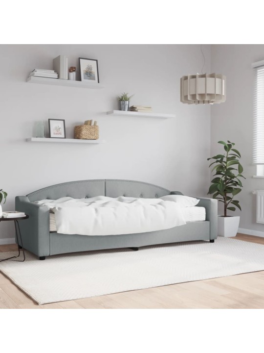 Válenda s matrací světle šedá 80 x 200 cm textil