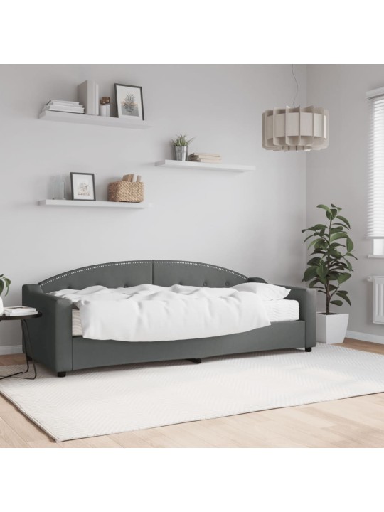 Válenda s matrací tmavě šedá 80 x 200 cm textil