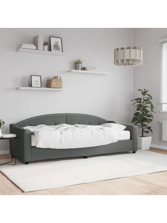 Válenda s matrací tmavě šedá 80 x 200 cm textil