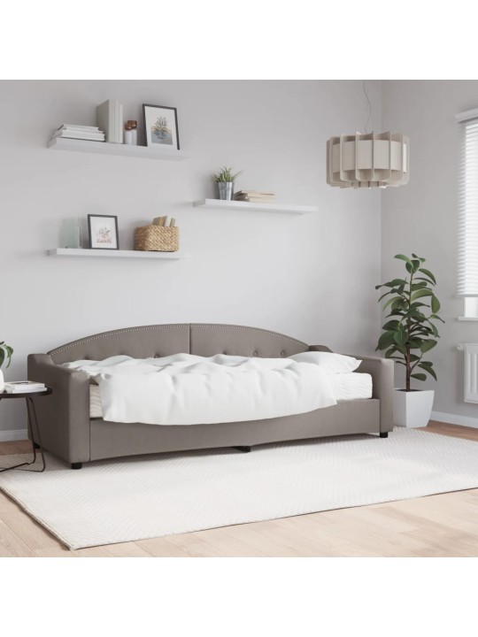Válenda s matrací taupe 80 x 200 cm textil
