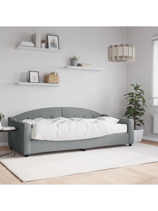 Válenda s matrací světle šedá 90 x 200 cm textil