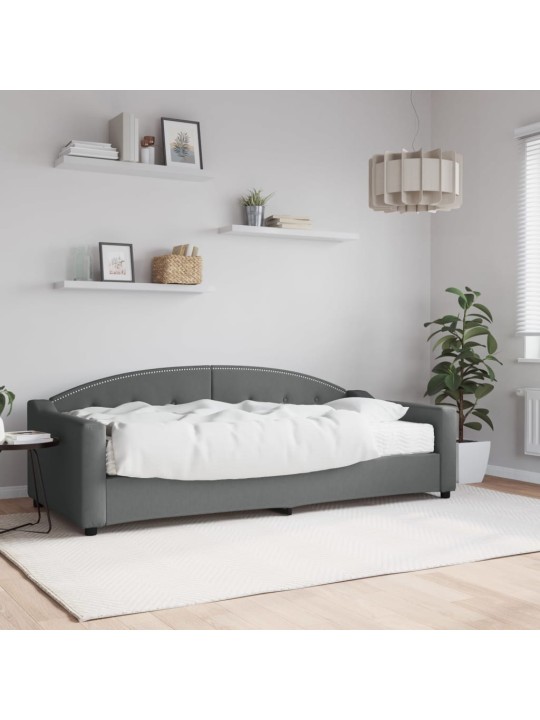 Válenda s matrací tmavě šedá 90 x 200 cm textil