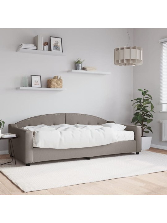 Válenda s matrací taupe 90 x 200 cm textil