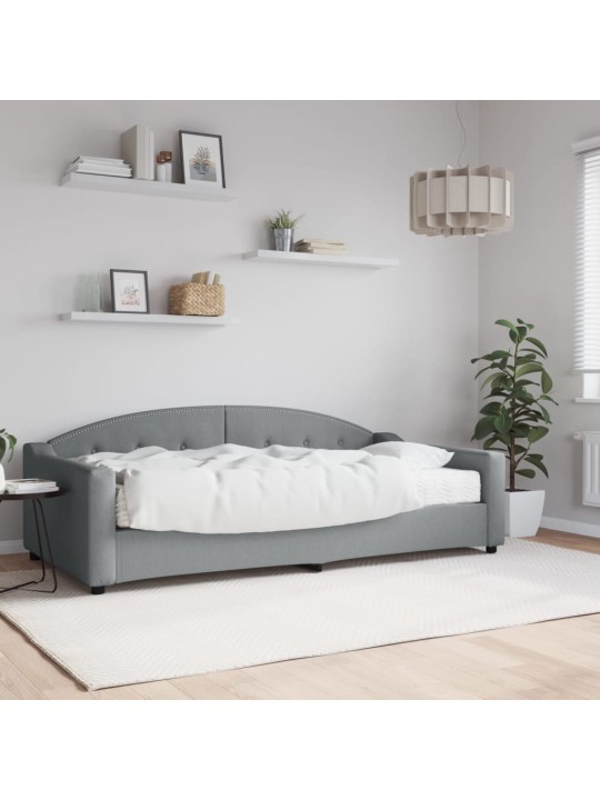 Válenda s matrací světle šedá 100 x 200 cm textil