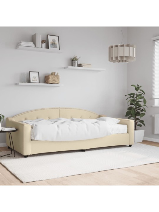Válenda s matrací krémová 100 x 200 cm textil