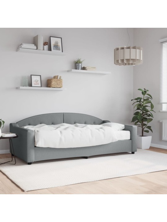 Válenda s matrací světle šedá 90 x 190 cm textil
