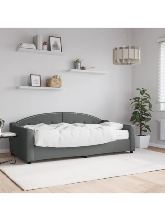 Válenda s matrací tmavě šedá 90 x 190 cm textil