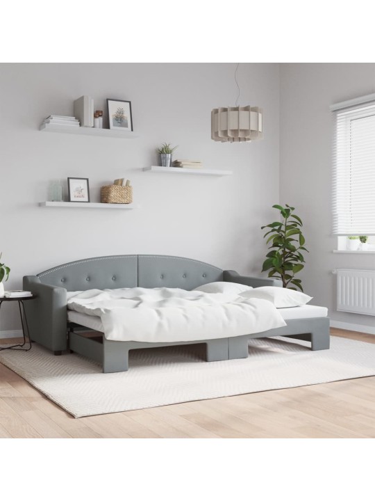Válenda s přistýlkou světle šedá 80 x 200 cm textil