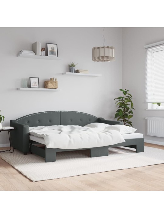 Válenda s přistýlkou tmavě šedá 80 x 200 cm textil