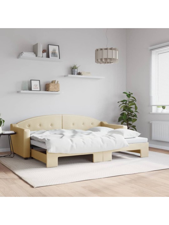 Válenda s přistýlkou krémová 80 x 200 cm textil