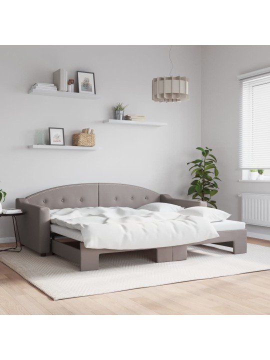 Válenda s přistýlkou taupe 90 x 200 cm textil