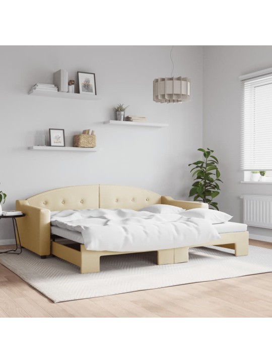 Válenda s přistýlkou krémová 90 x 200 cm textil