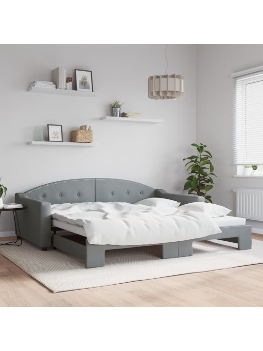 Válenda s přistýlkou světle šedá 100 x 200 cm textil